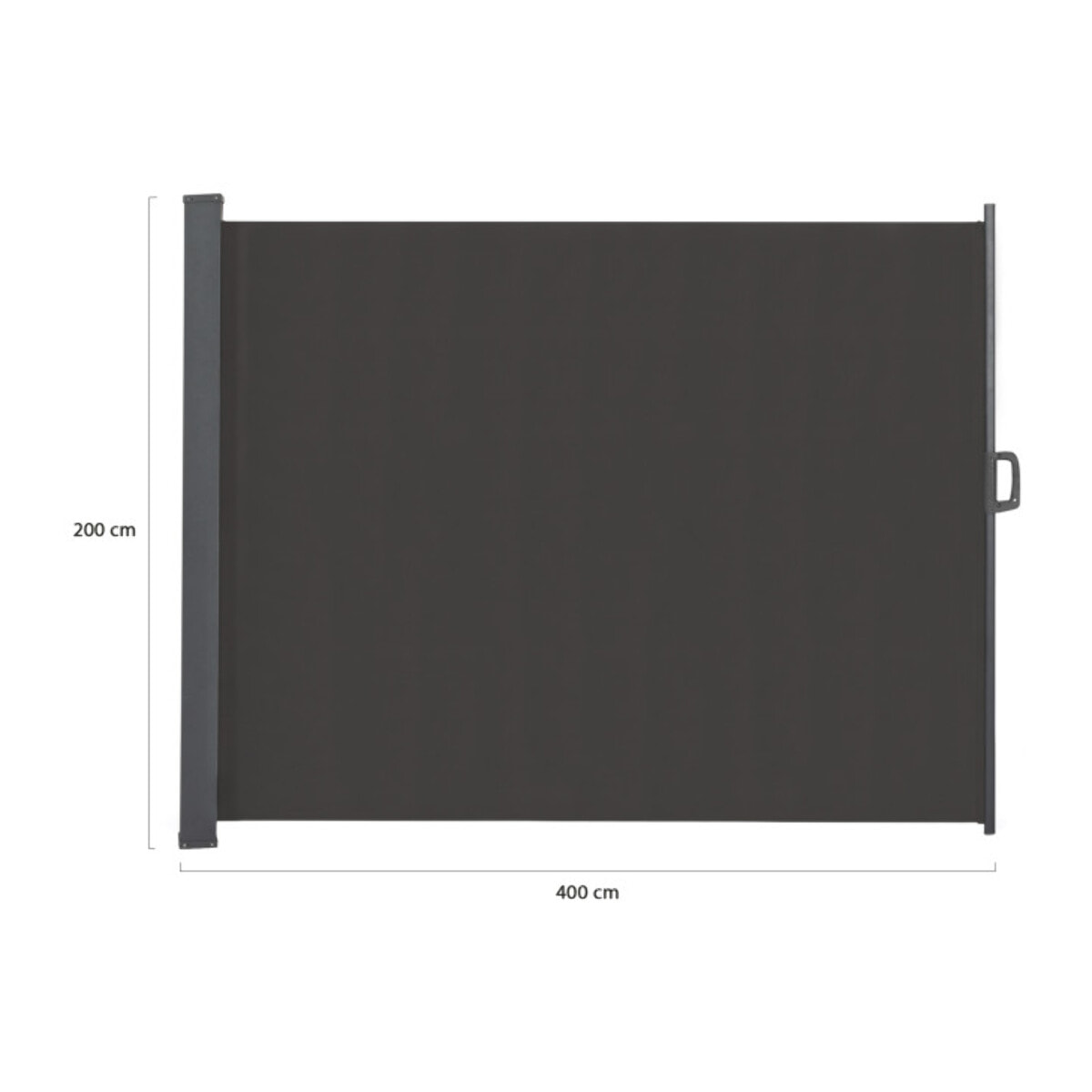 Paravent rétractable 400x200cm gris anthracite