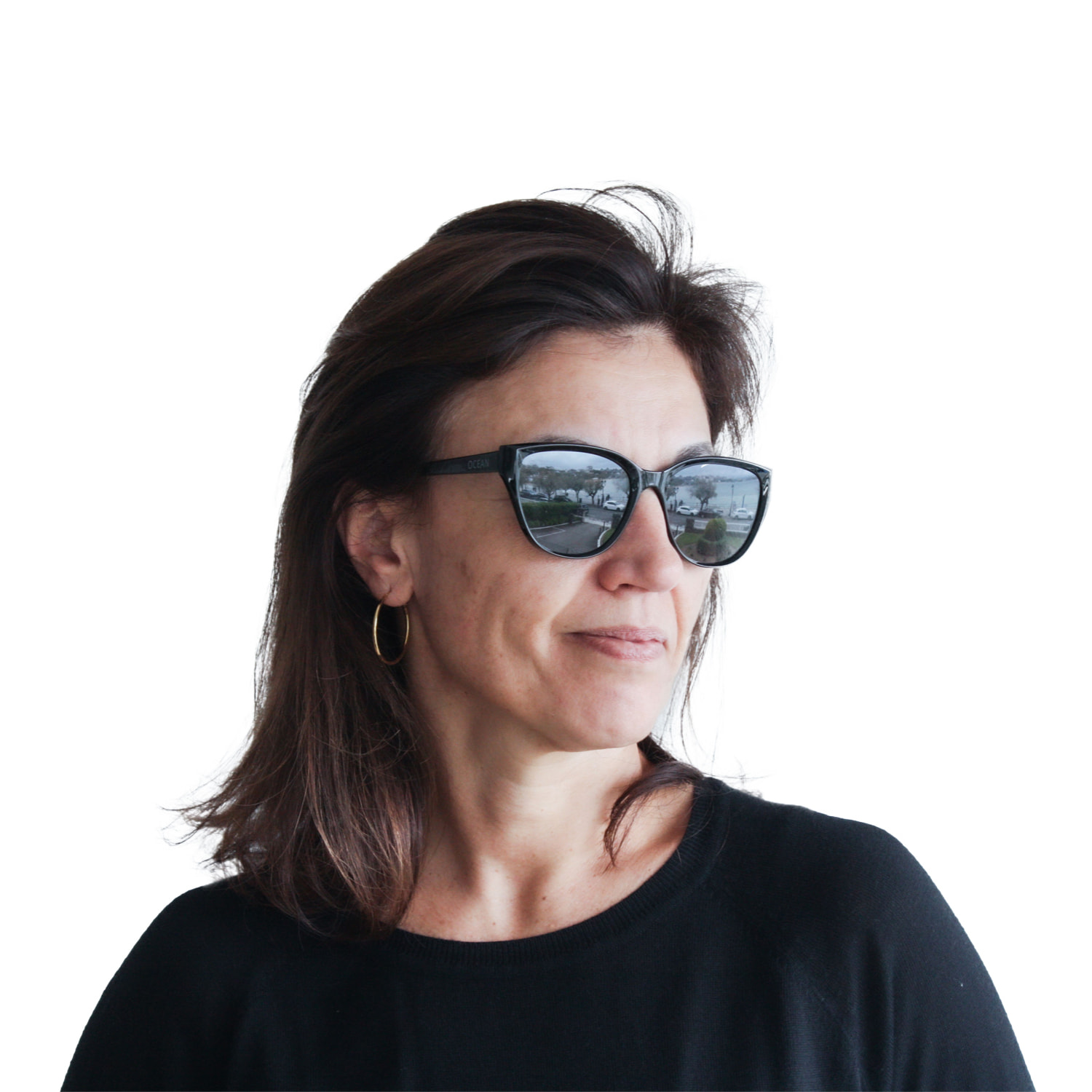 Gafas de sol OCEAN SIMGAPUR - Negro arriba y carey abajo y / Marrón