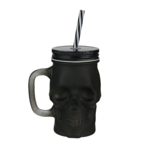 Mason Jar Tete De Mort Black Mat 380ml The Mason Jar Factory KA2662