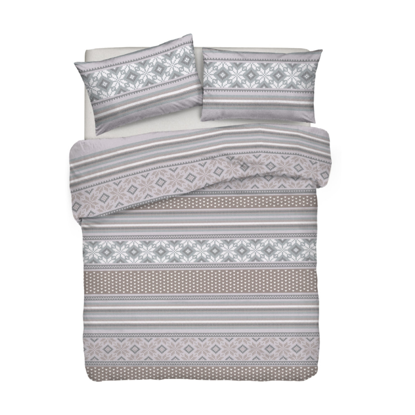 Parure Copripiumino in 100% Cotone Made In Italy Norvegia Grigio