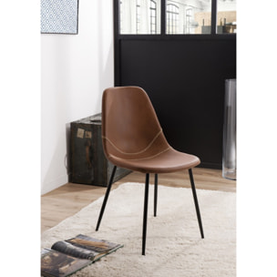 TOM - Lot de 2 chaises JOHN marrons