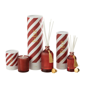 J-Line bâtonnets parfumés Magic - Rose Waltz - verre - blanc/corail - large