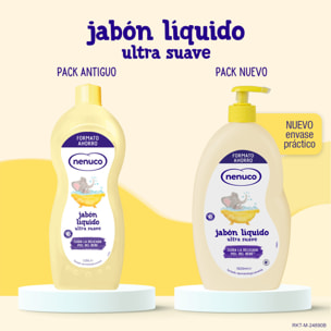 Nenuco Jabón Líquido Ultra Suave, con Aloe Vera, para Cuerpo y Cabello, Pack 2x 1100 ml