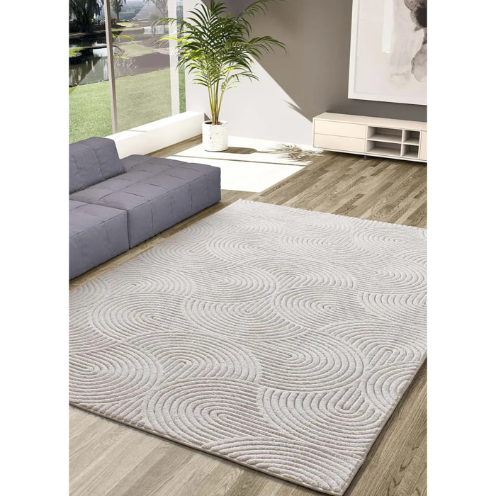 Alfombra lavable con relieve en color blanco Estilo, varias medidas disponibles