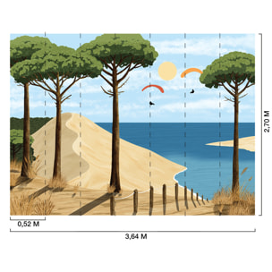 Papier peint panoramique Parapente sur la dune  Intissé