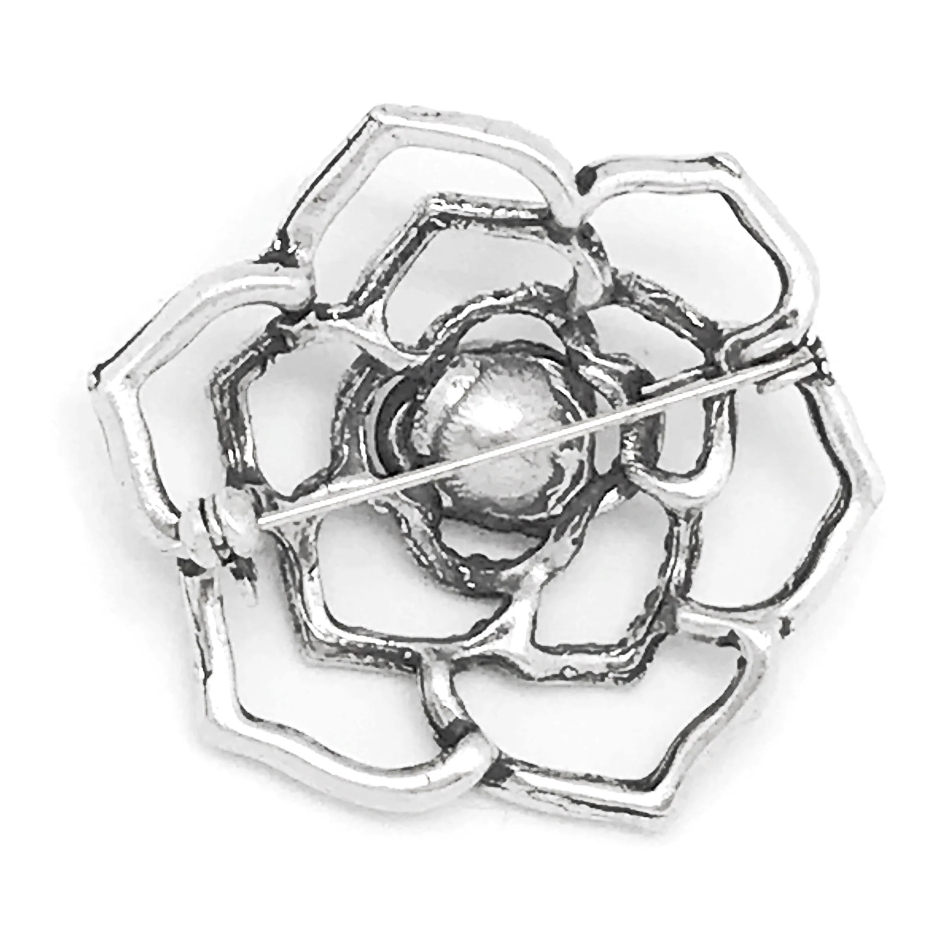 Broche cristal Swarovski plata zamak chapado 4.5cm