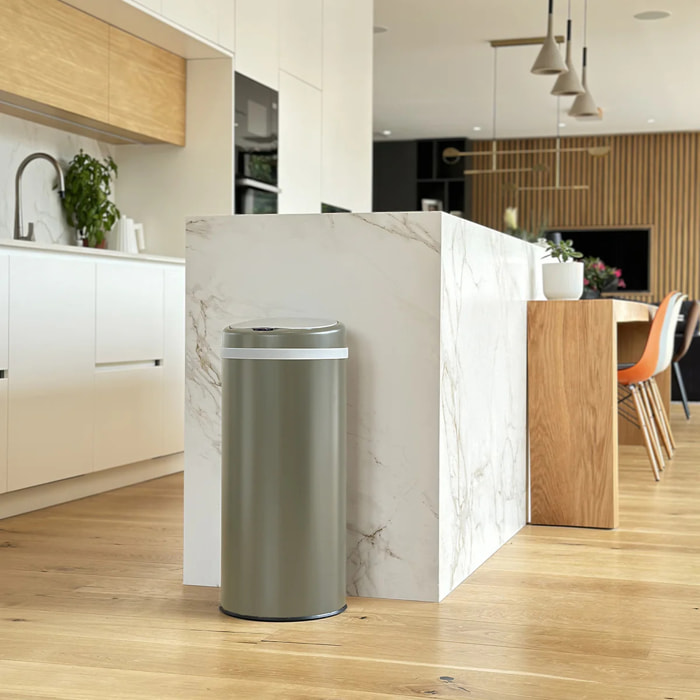 Poubelle automatique inox SOHO taupe 42L