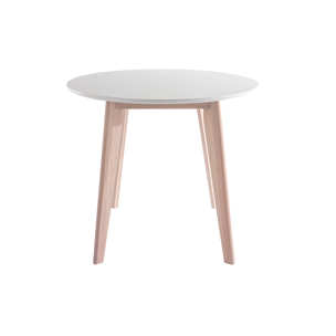 Table scandinave ovale blanche et bois clair L150 cm LEENA