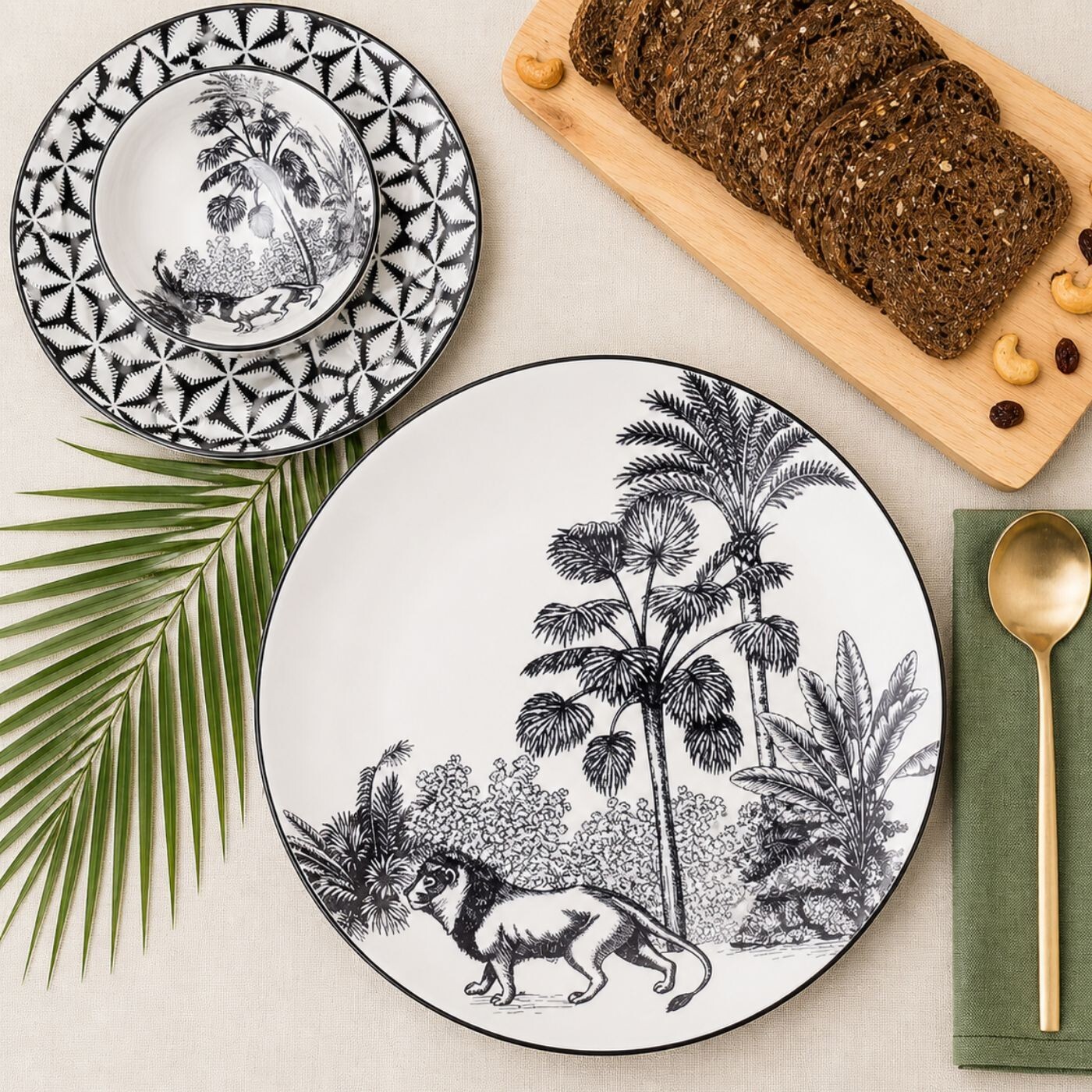 Lot de 6 grandes assiettes, SAVANA