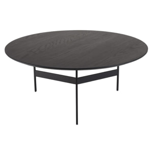 DALY - Table basse ronde noire 78x78cm piètement métal