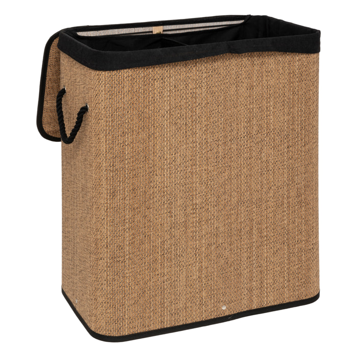 Panier à linge bambou 100 L - Beige
