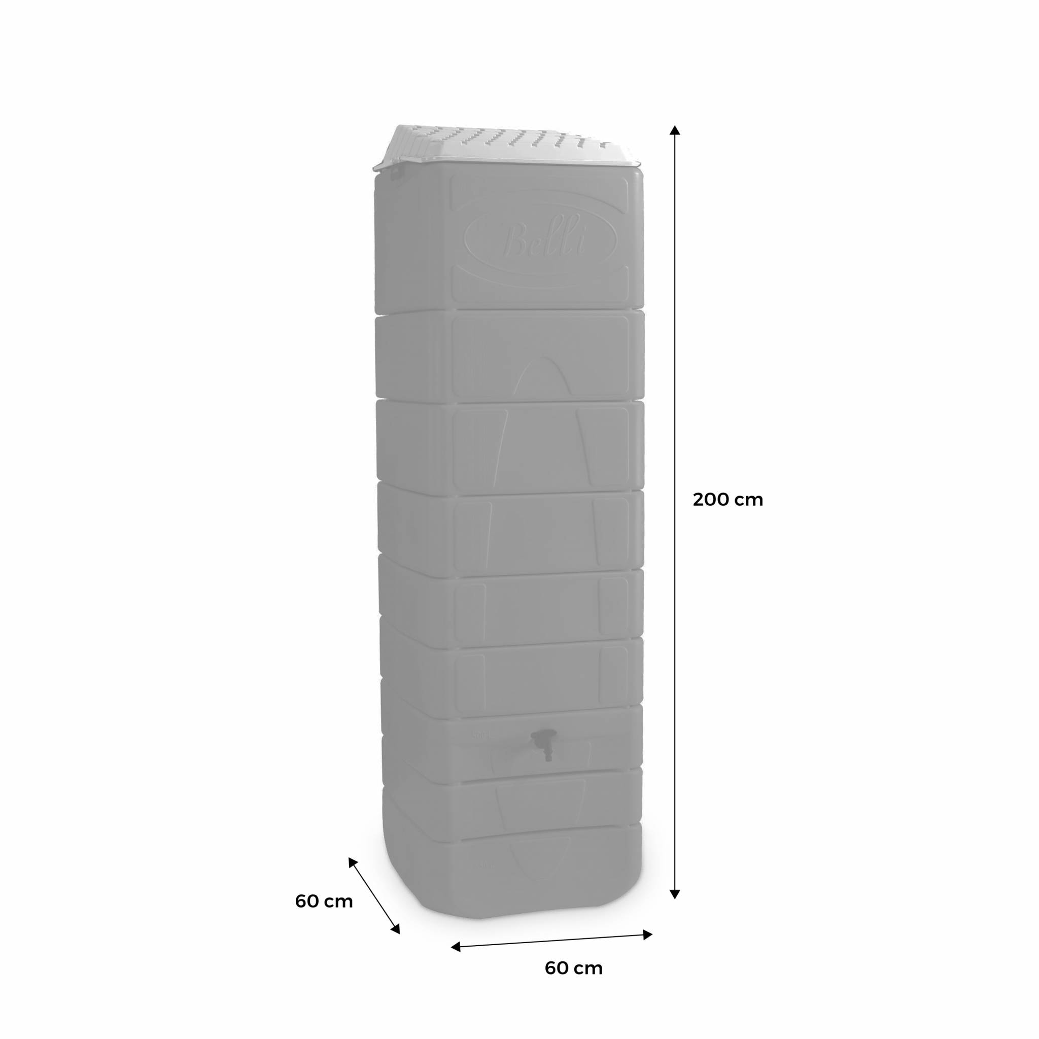 Récupérateur d'eau mural Naussac 650L Beige avec kit raccord chéneau inclus