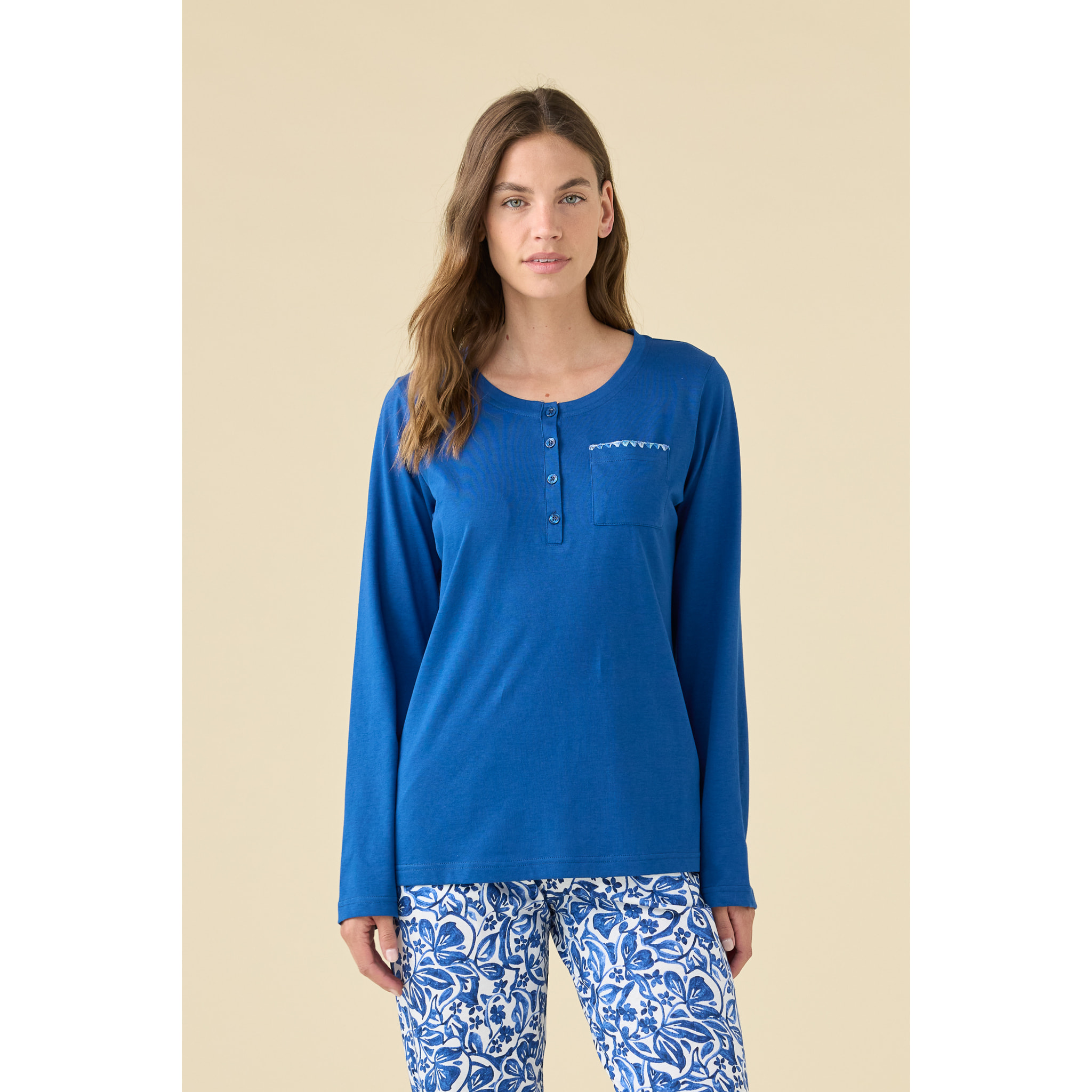 Pigiama donna estivo in cotone articolo azule. Noidinotte