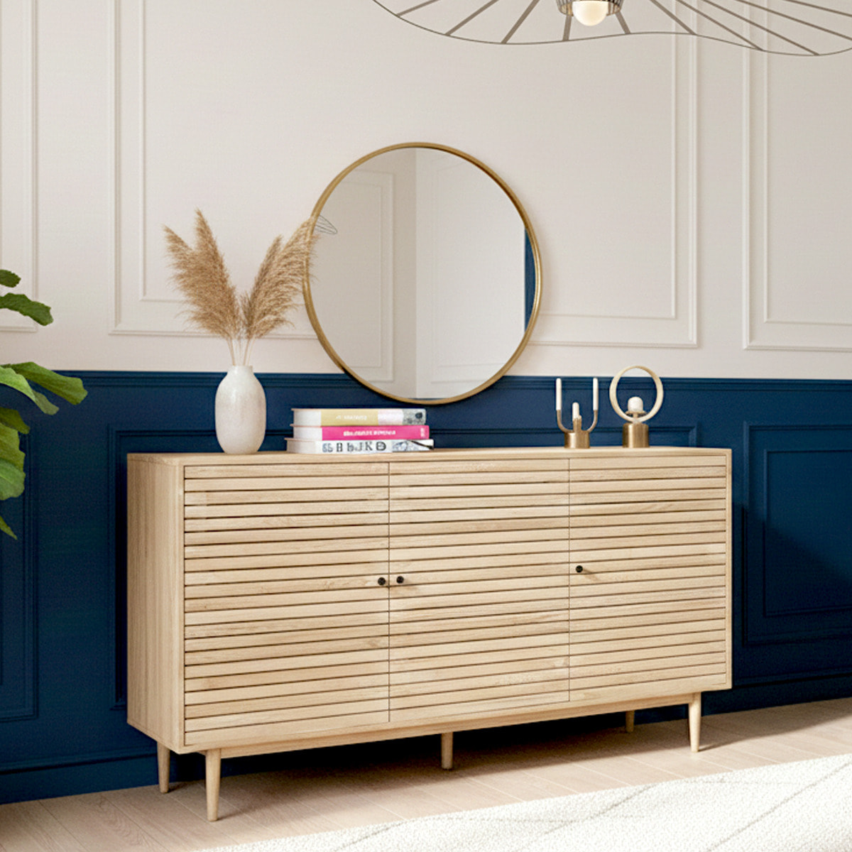 Buffet 3 portes effet chêne - TIVOLI