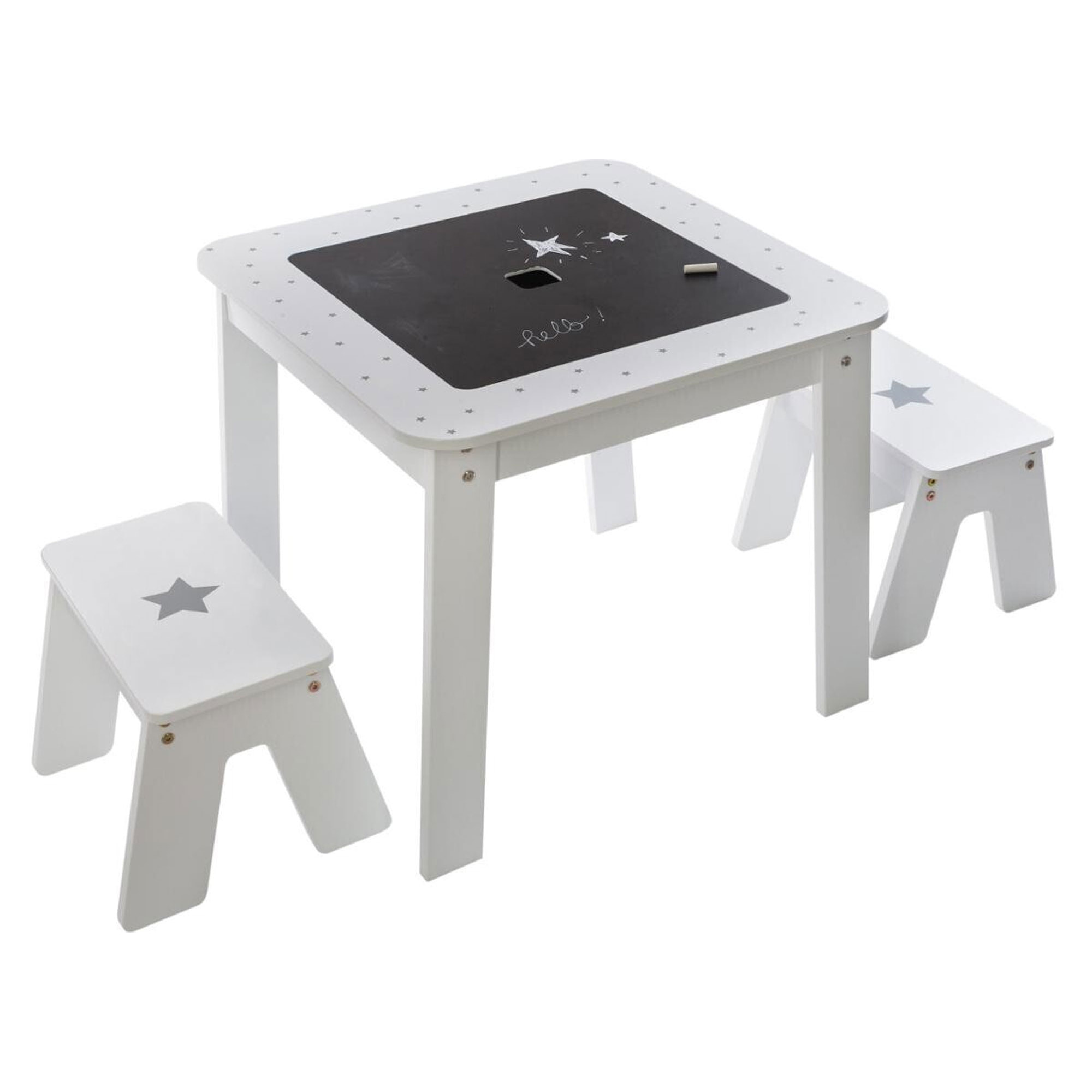 Mesa infantil con 2 taburetes WellHome.