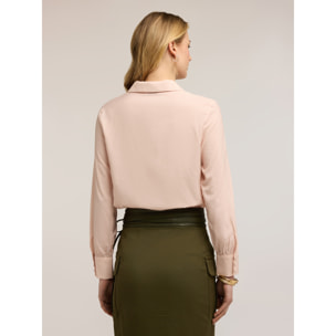 Motivi - Blusa con colletto in raso - Rosa