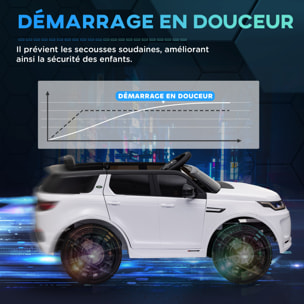 Voiture électrique enfant licence officielle Land Rover Discovery Sport - 12V, 5Km/h max. - nombreux effets - télécommande - blanc