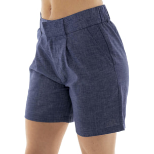 Bermudas Leone Fancy Stripes de mezcla de lino para mujer