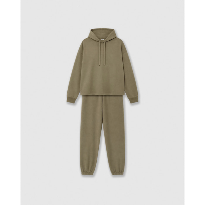 Set sudadera pantalón jogger verde cacería