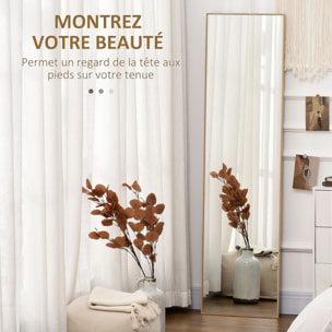 Miroir sur pied rectangulaire dim. 40L x 35l x 147H cm MDF aspect bois de chêne clair