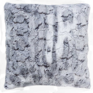 Coussin non déhoussable en imitation fourrure - Gris clair