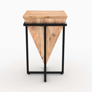 Grande sellette en bois d'acacia et métal - Shanghai