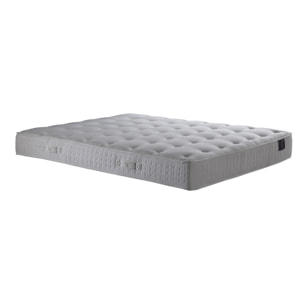 Ensemble matelas ressorts PULSAR, mémoire de forme, H27 cm, sommier taupe