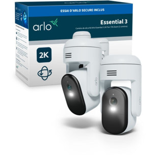 Caméra de surveillance ARLO 2 caméras extérieures Essential3 2K PTZ