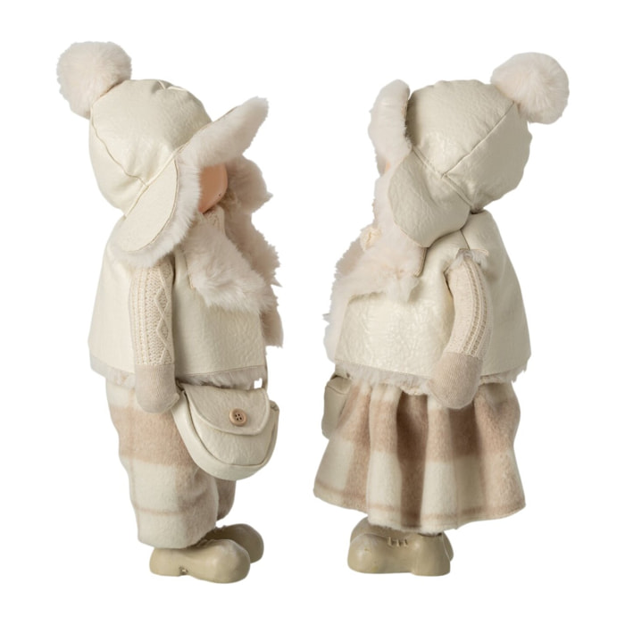 J-Line Garçon et fille sac et chapeau - polyester - beige - small - assortiment de 2