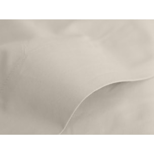 Drap plat percale pur coton peigné longues fibres 80 fils/cm² Vent du sud  -  Ivoire