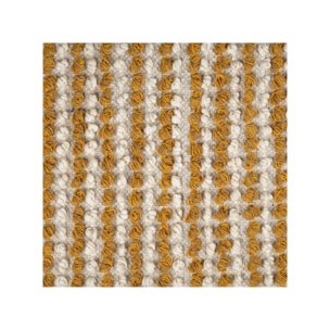 Tapis 60 x 80 cm tissu texturé petits pompons avec franges bicolores - MARINE