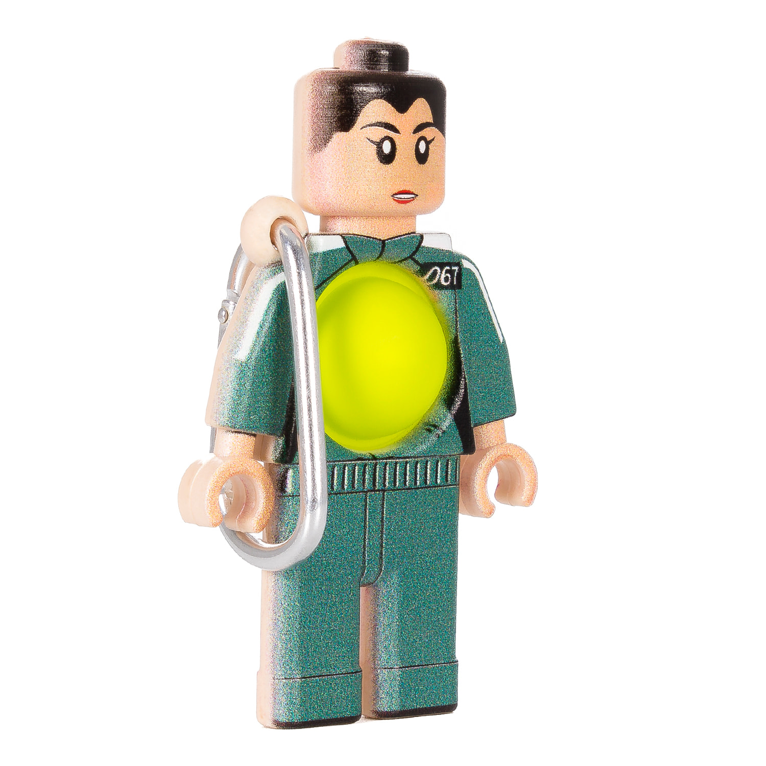 Squid Pop It giocatore 067 figura con moschettone.