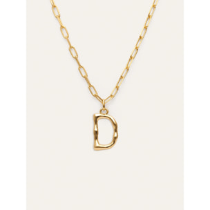 Collar Personalizado Chic Letter XL Acero Baño Oro
