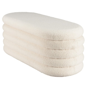 LEOPOLD - Banquette en tissu bouclette écru avec rangement