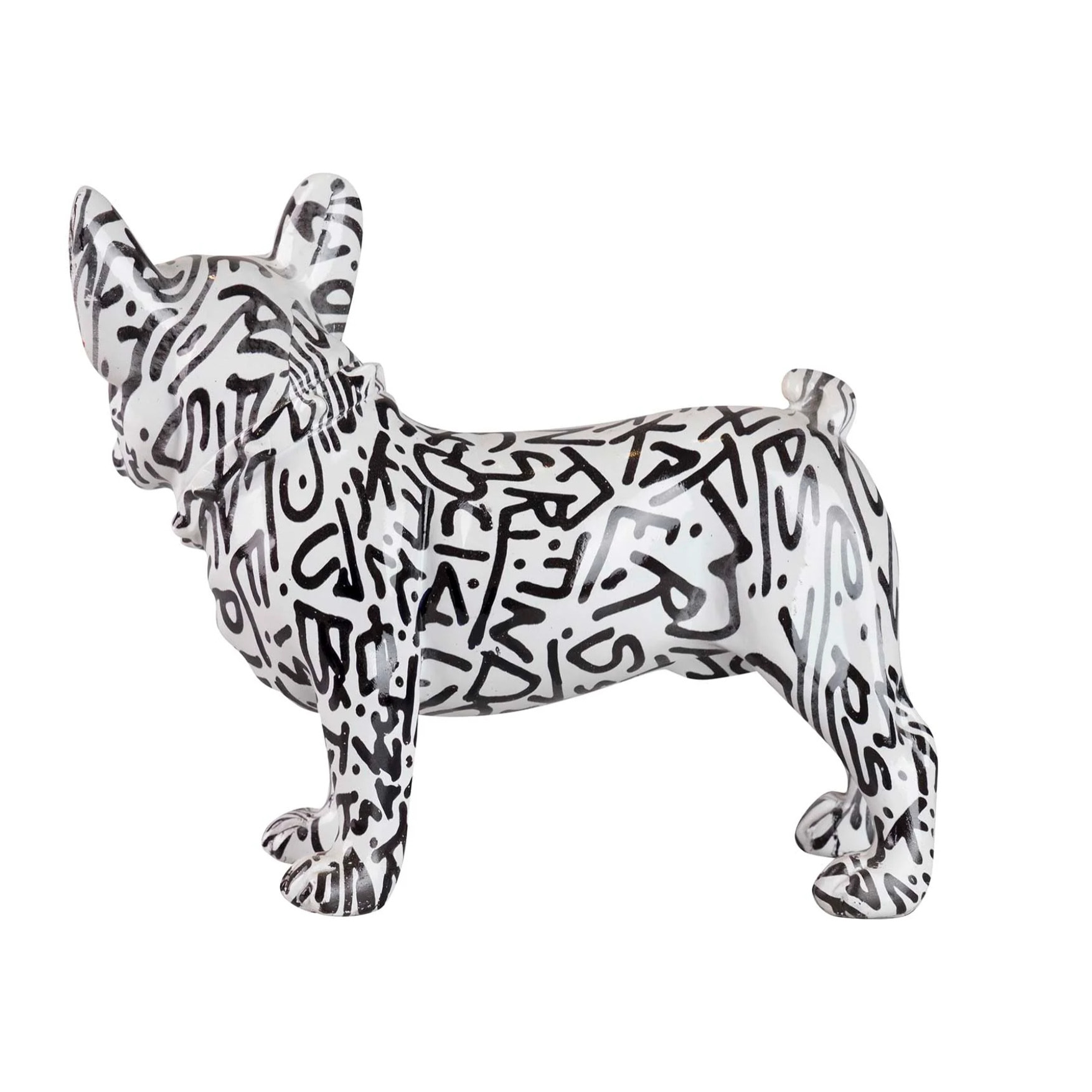 Figura Perro Bulldog Frances Resina 24x12x22 Cm