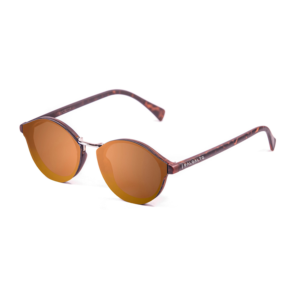 Gafas de sol PALO ALTO TURIN - Marrón demi mate / Plana dorada transparente con lente marrón