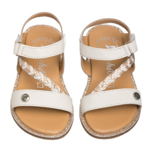 Sandalia color blanca para NIÑA 100% piel