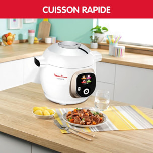Cookeo MOULINEX CE85BA10 blanc 6 L, 6 modes de cuisson, 180 recettes