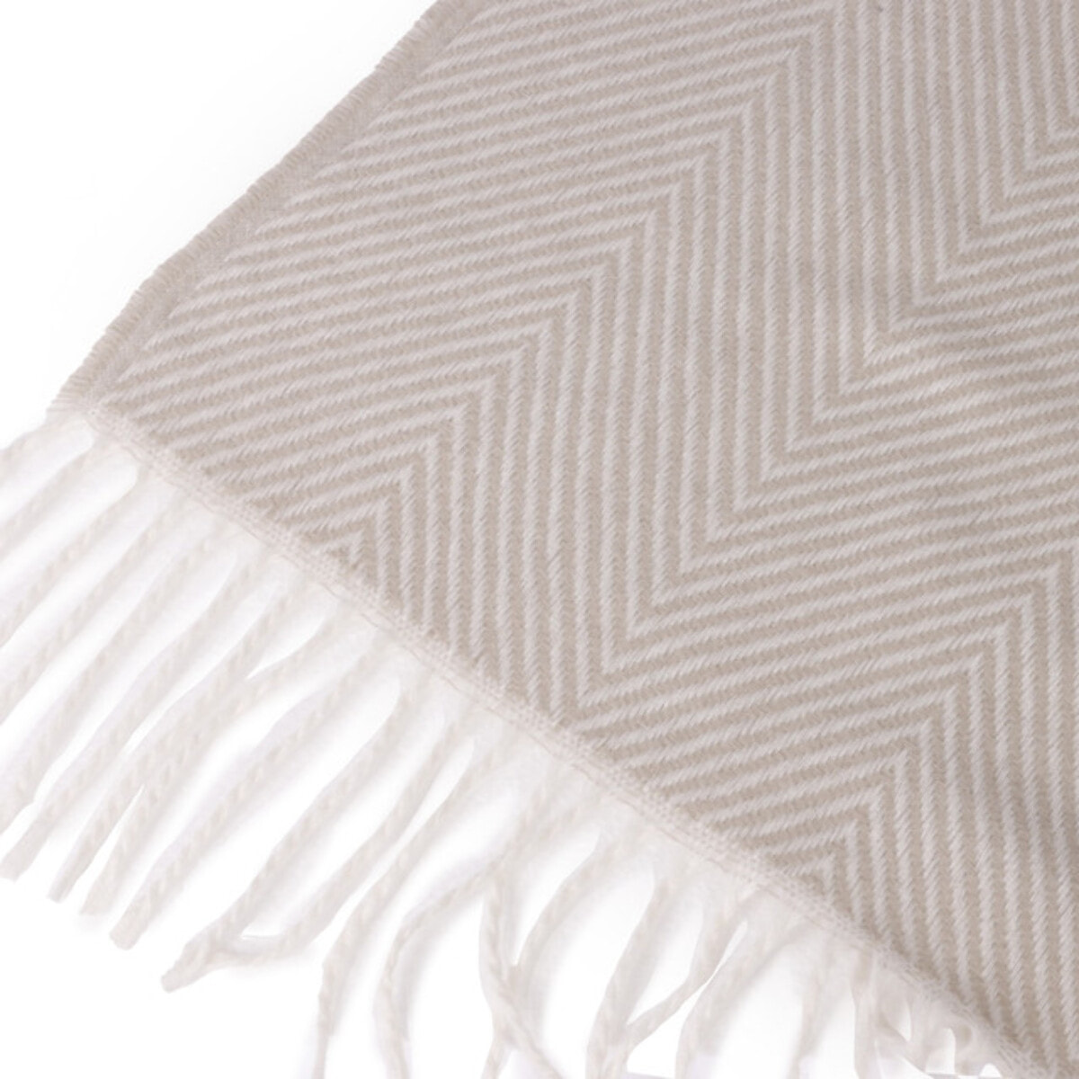 Plaid a spina di pesce in poliestere - Beige