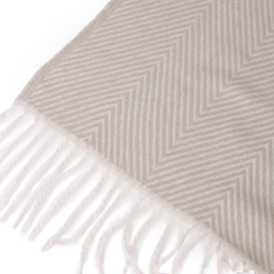 Plaid a spina di pesce in poliestere - Beige