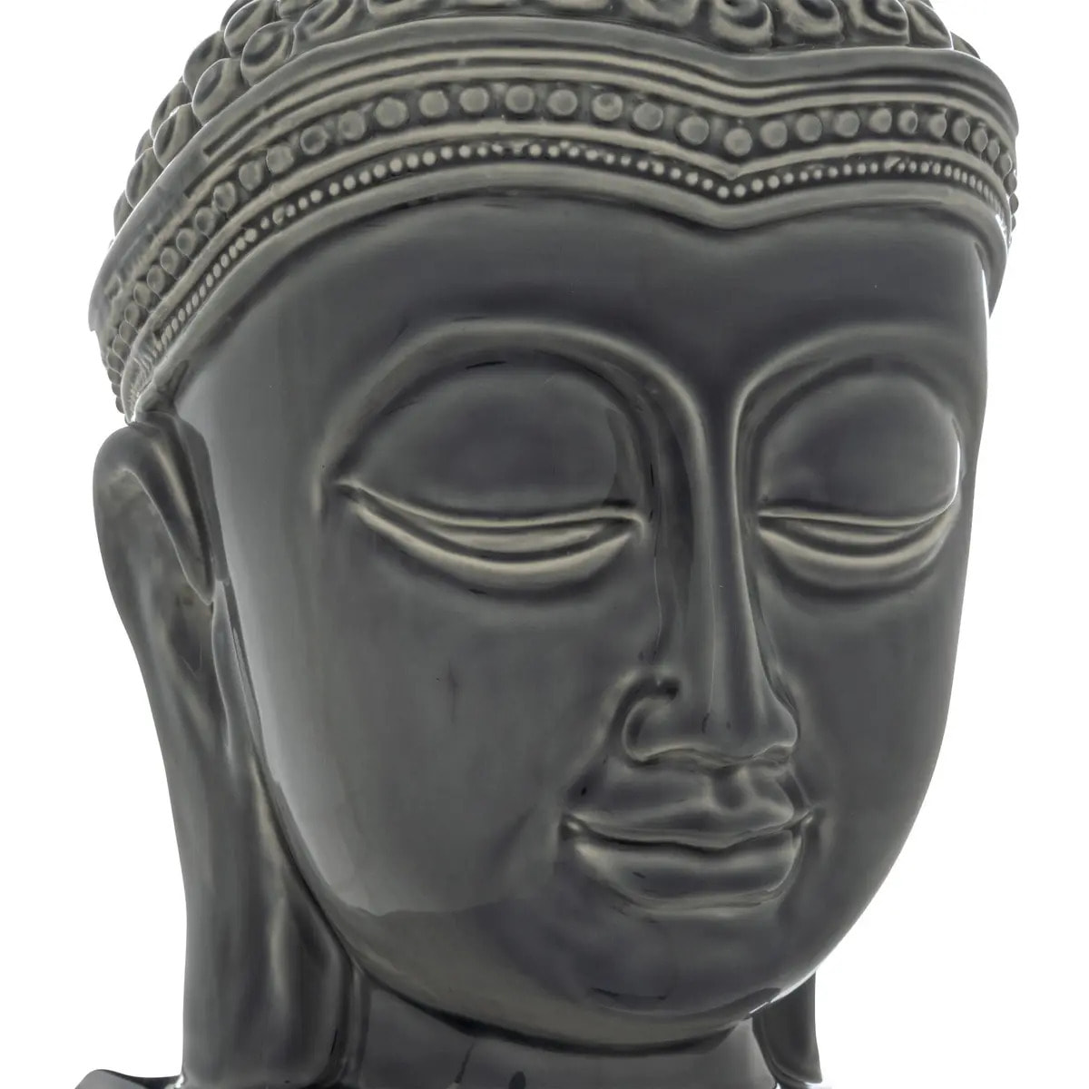 Statuette bouddha "Yola" céramique gris H22,5cm