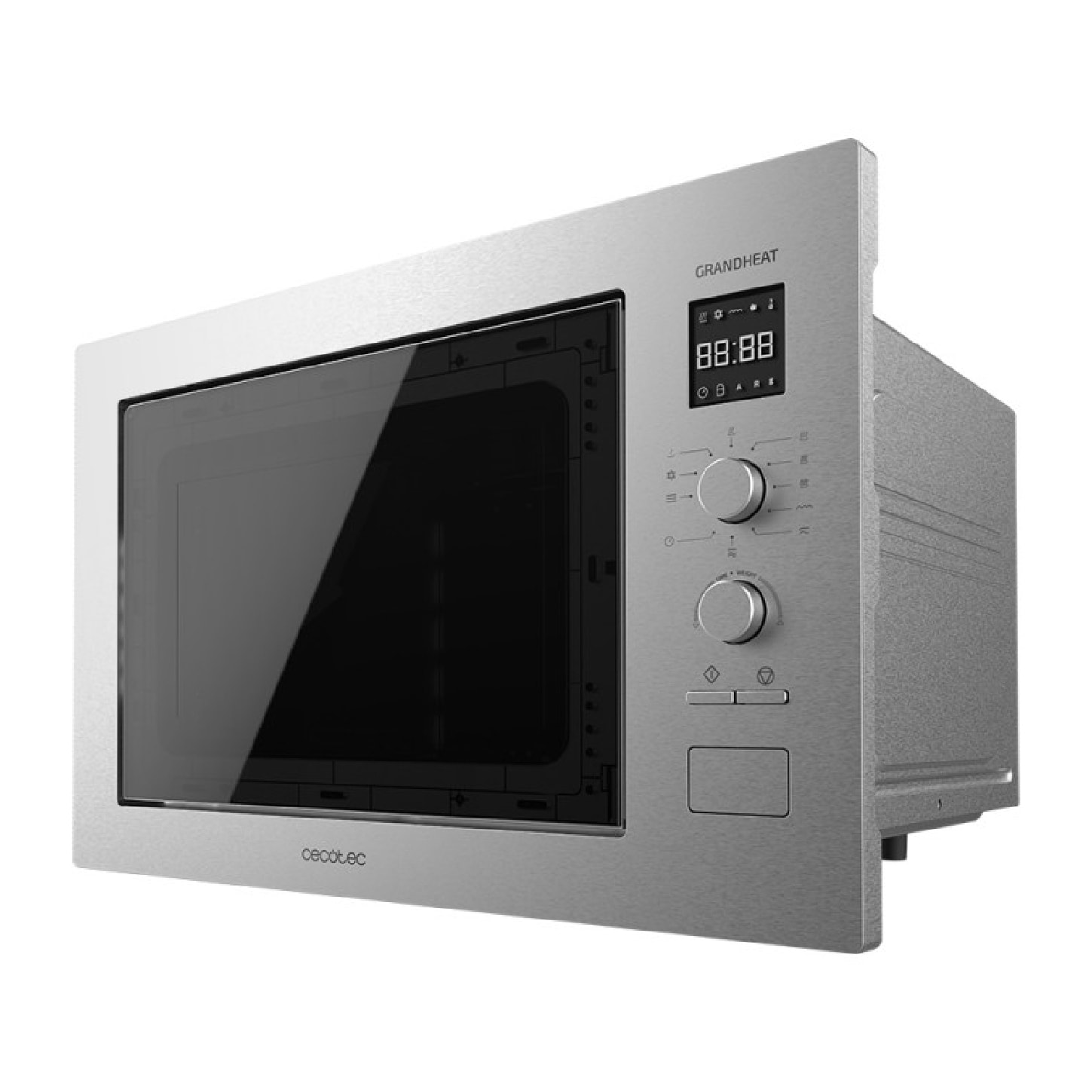 Cecotec Microonde da incasso con piatto Grandheat 2550 Built-In Steel