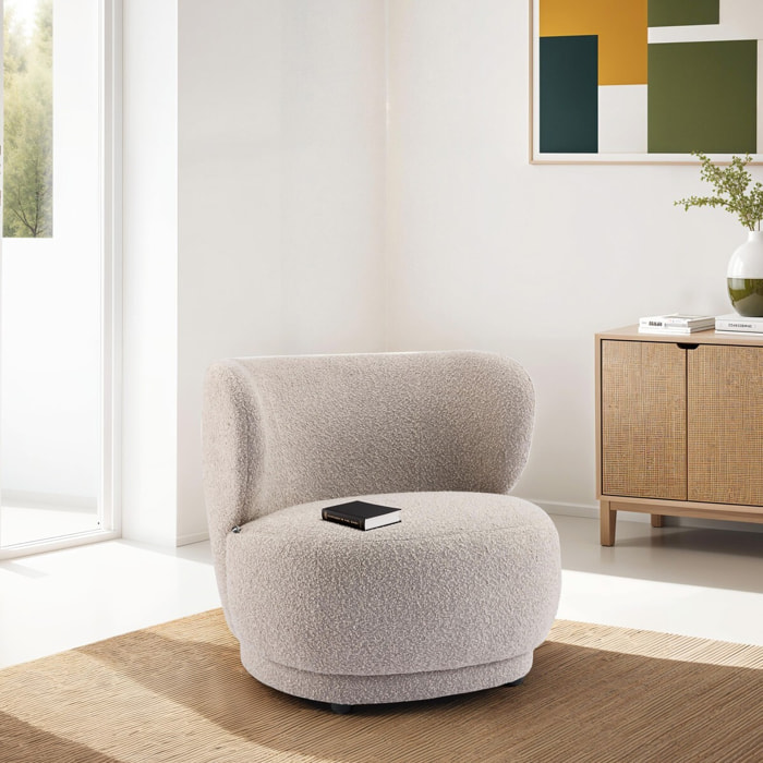 Fauteuil en tissu bouclette - ESTER