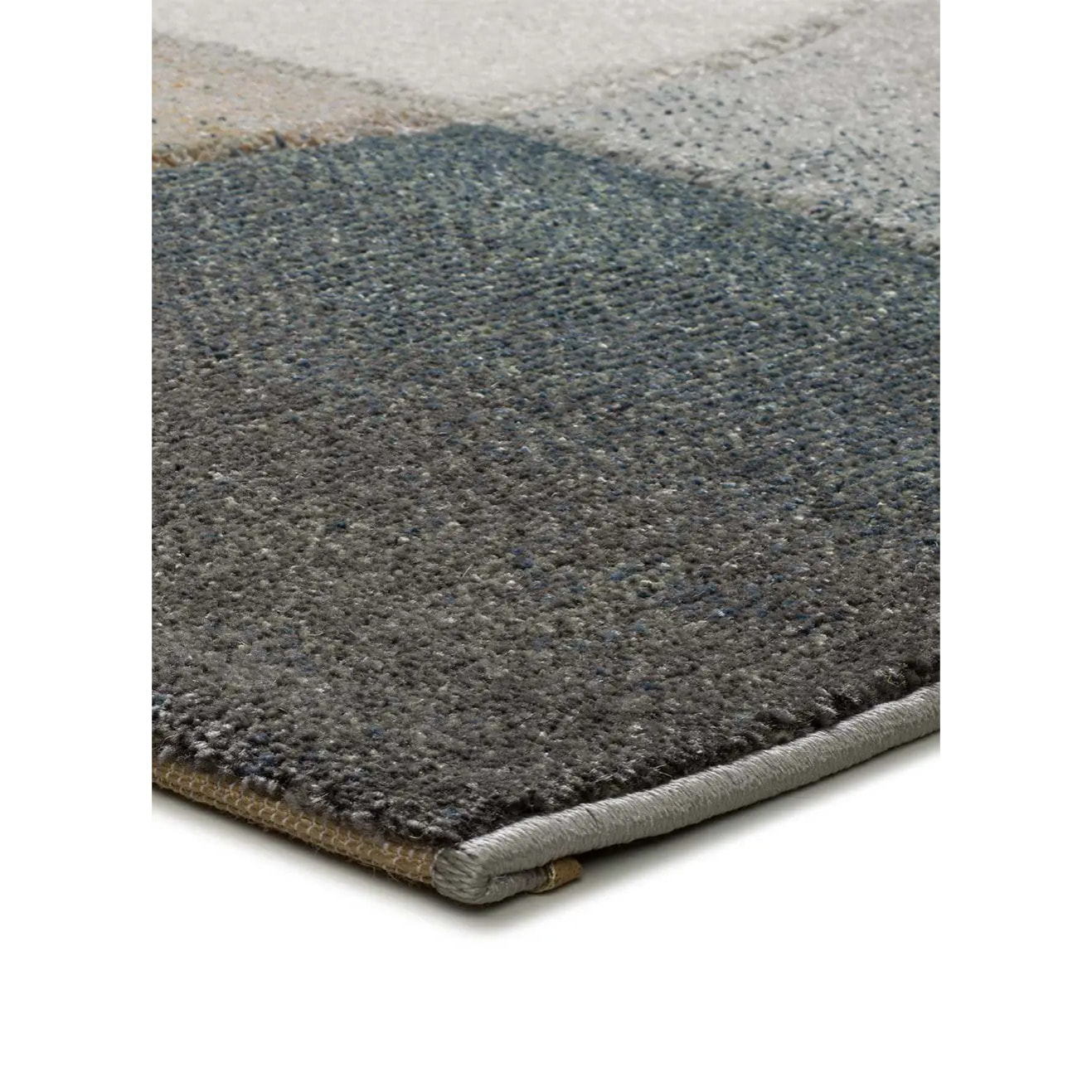 BADET Alfombra abstracta de pelo corto gris y azul, varias medidas disponibles.