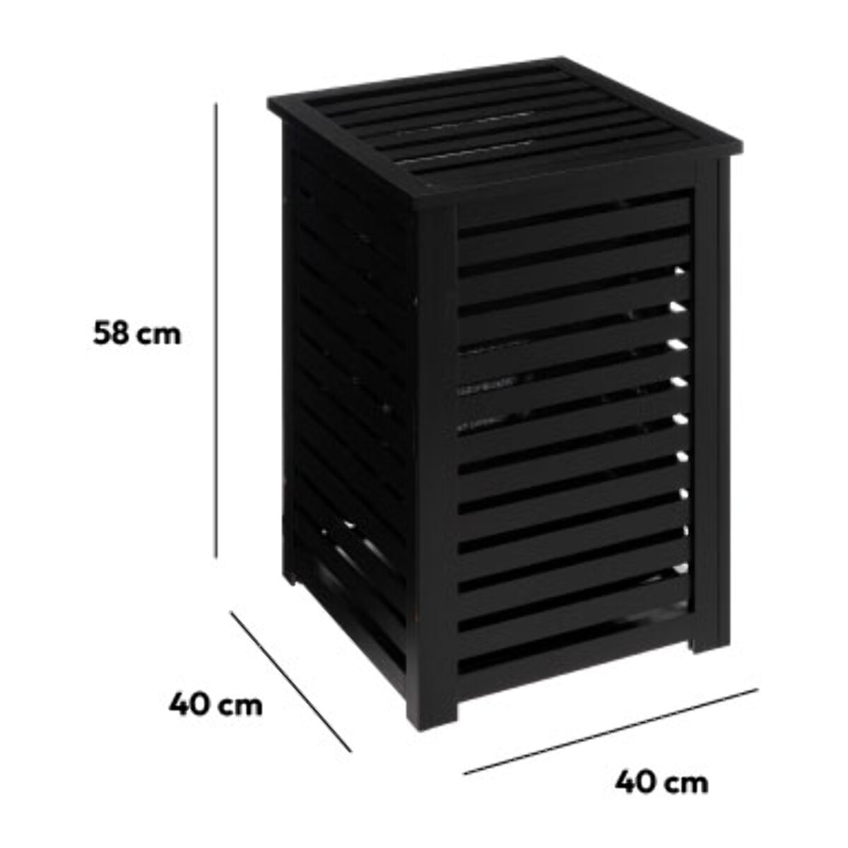 Panier à linge 65L "Sicela" en bambou noir