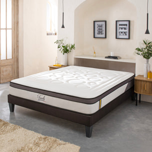 Ensemble Matelas Memoire de forme Tivoli avec sommier en bois