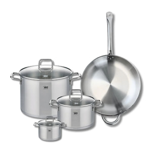 Set de 1 Poêle de cuisson 32 cm et 3 faitouts 12, 20 et 26 cm Elo Profi Citrin