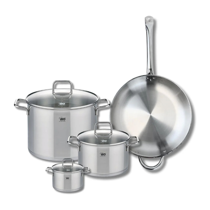 Set de 1 Poêle de cuisson 32 cm et 3 faitouts 12, 20 et 26 cm Elo Profi Citrin