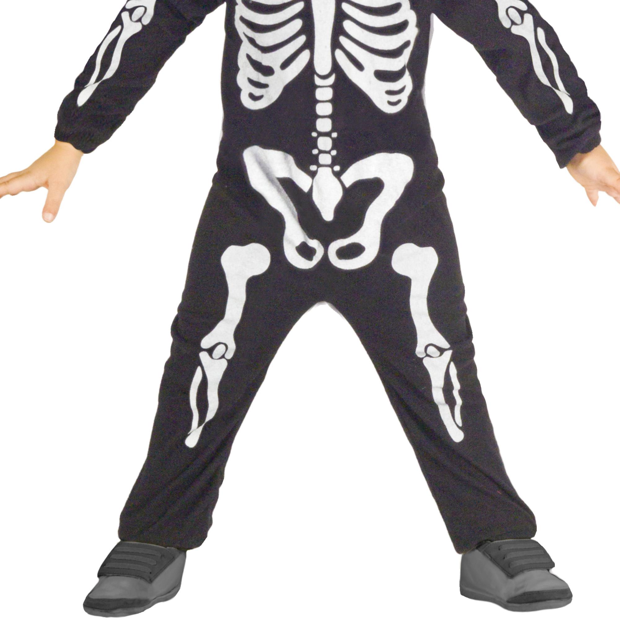 Travestimento Costume Halloween Scheletro Nero Bambino Unisex