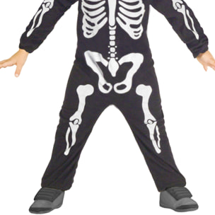 Travestimento Costume Halloween Scheletro Nero Bambino Unisex